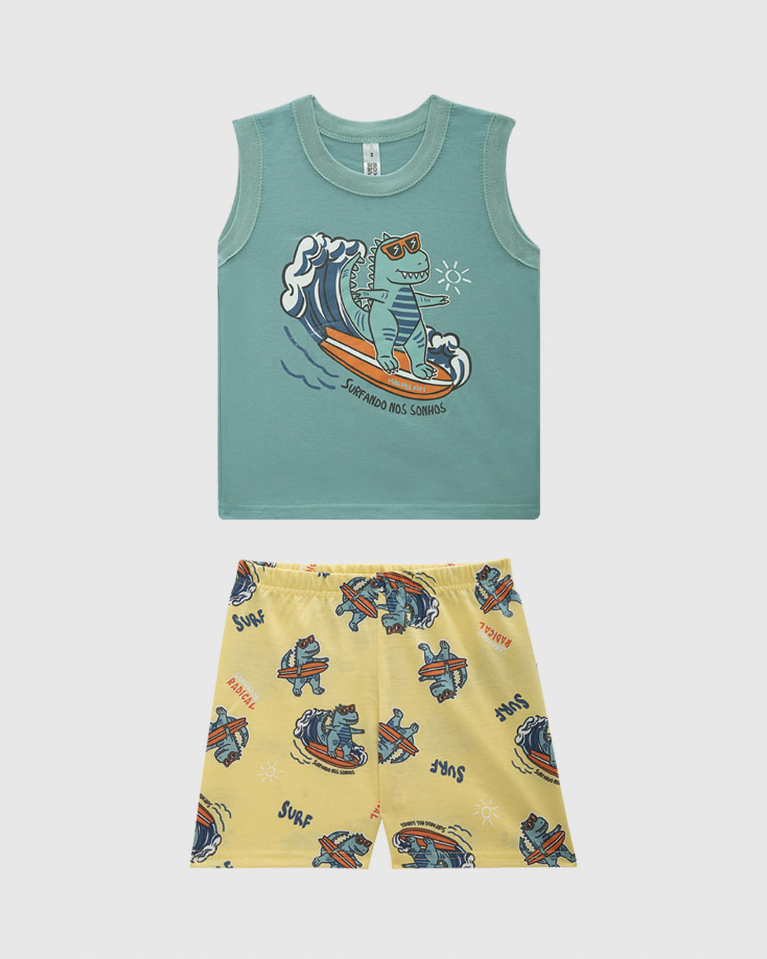 Pijama Infantil Menino Regata E Shorts Estampado Em Algodão Malwee Kids - Imagem 2