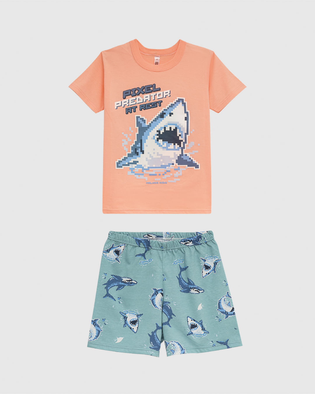Pijama Infantil Menino Pixel Predator At Rest Em Algodão Malwee Kids - Imagem 6