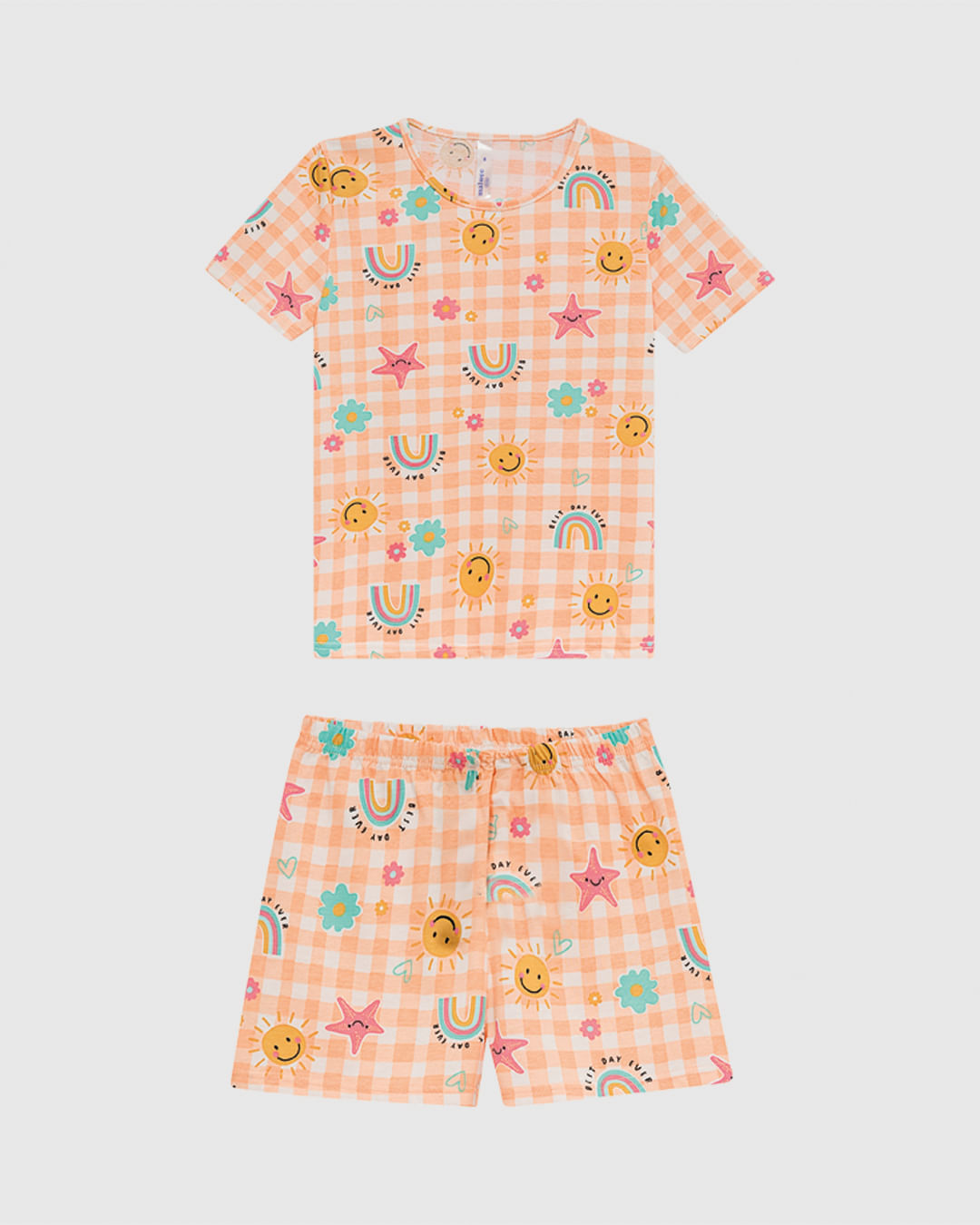 Pijama Infantil Menina Estampado Camiseta Manga Curta Em Algodão Malwee Kids - Imagem 10