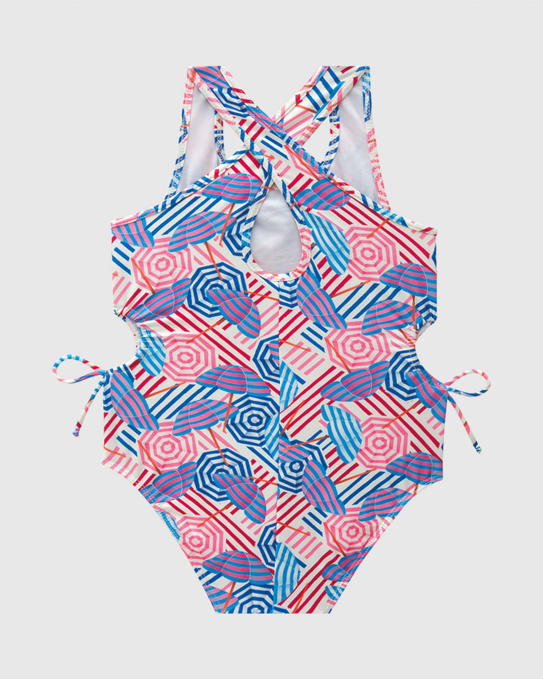 Maiô Infantil Menina Transpassado Detalhe Vazado Em Malha UV50+ Malwee Kids - Imagem 10