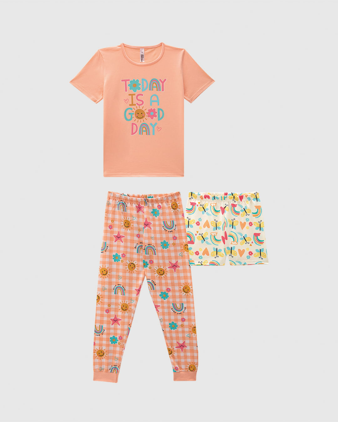 Pijama Infantil Menina 3 Peças Today Is A Good Day Em Algodão Malwee Kids - Imagem 18