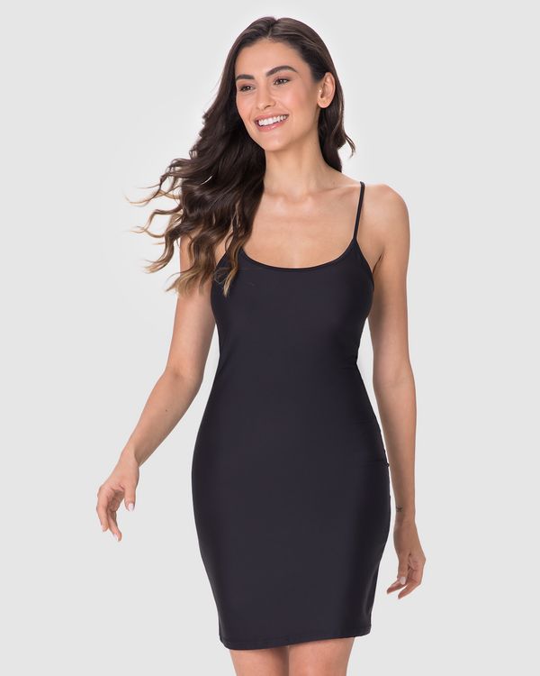 Vestido Íntimo Feminino Alça Fina Em Malha Conforto Dry Preto - M