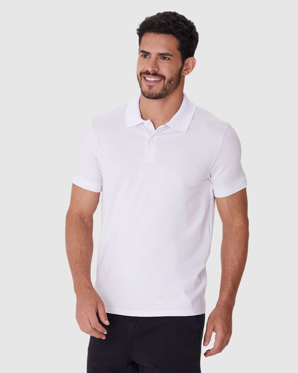 Camisa Polo Movimento Slim Peitilho Frontal Em Malha Anti Odor Branco - GG