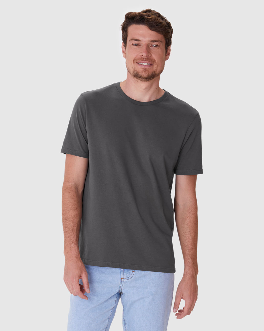 Camiseta Abraço Masculina Etiqueta Estampada Em Malha Comfy Touch