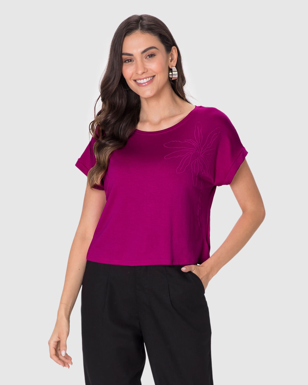 Blusa Ampla Feminina Estampa Puff Em Moletinho De Viscose - Imagem 16
