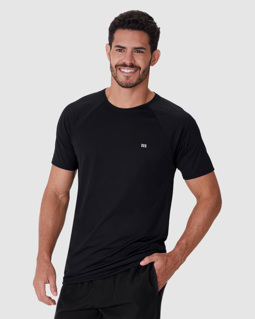 Camiseta Esportiva Masculina Slim Logo Refletivo em Malha Dry Malwee Active