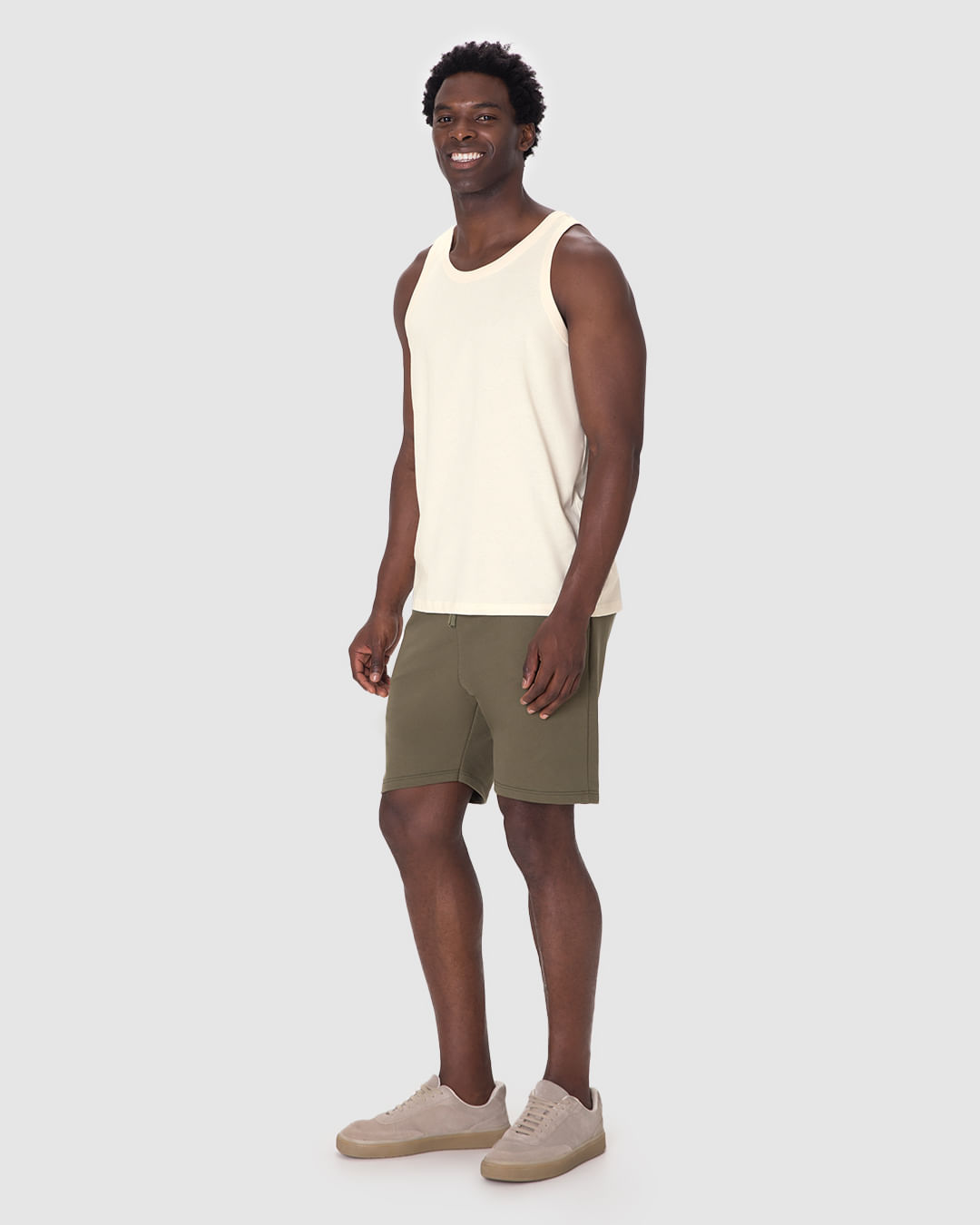 Regata Básica Masculina Alça Estreita Etiqueta Estampada Em Algodão - Imagem 22