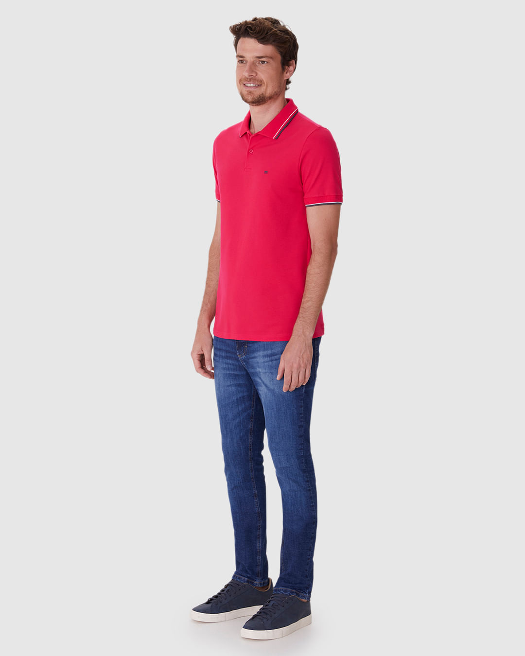 Camisa Polo Básica Masculina Slim Bordado Frontal Em Piquet Premium - Imagem 17
