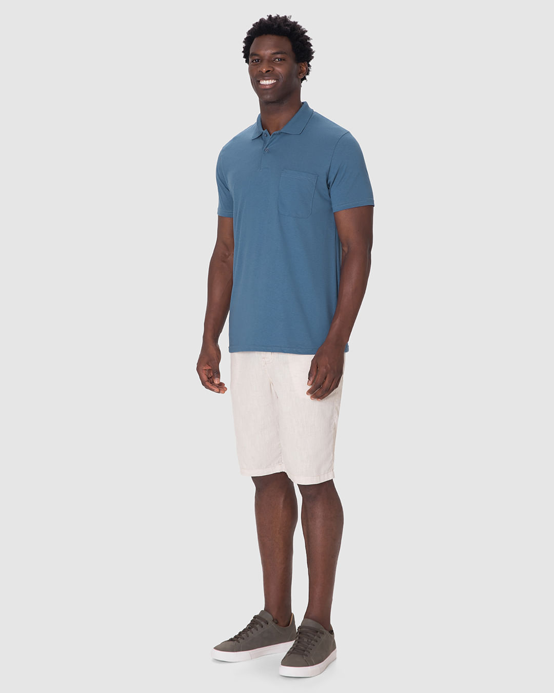 Camisa Polo Básica Masculina Gola Esporte Em Algodão - Imagem 7