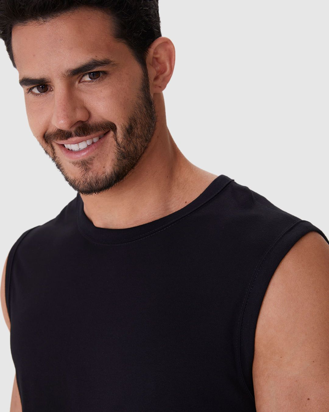 Regata Básica Masculina Machão Decote Redondo Em Algodão - Imagem 8