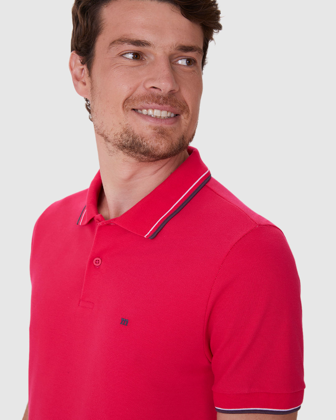 Camisa Polo Básica Masculina Slim Bordado Frontal Em Piquet Premium - Imagem 3