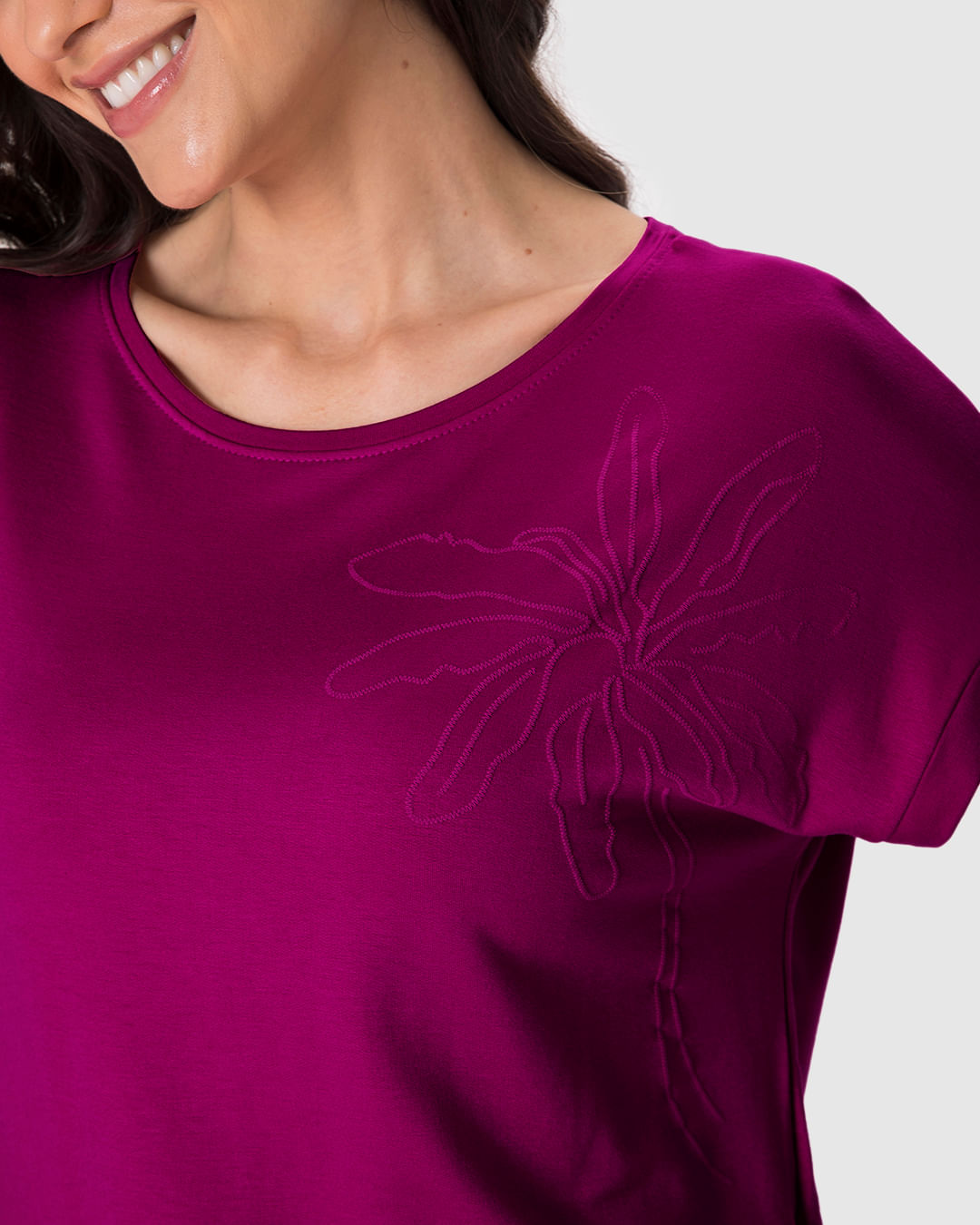 Blusa Ampla Feminina Estampa Puff Em Moletinho De Viscose - Imagem 18