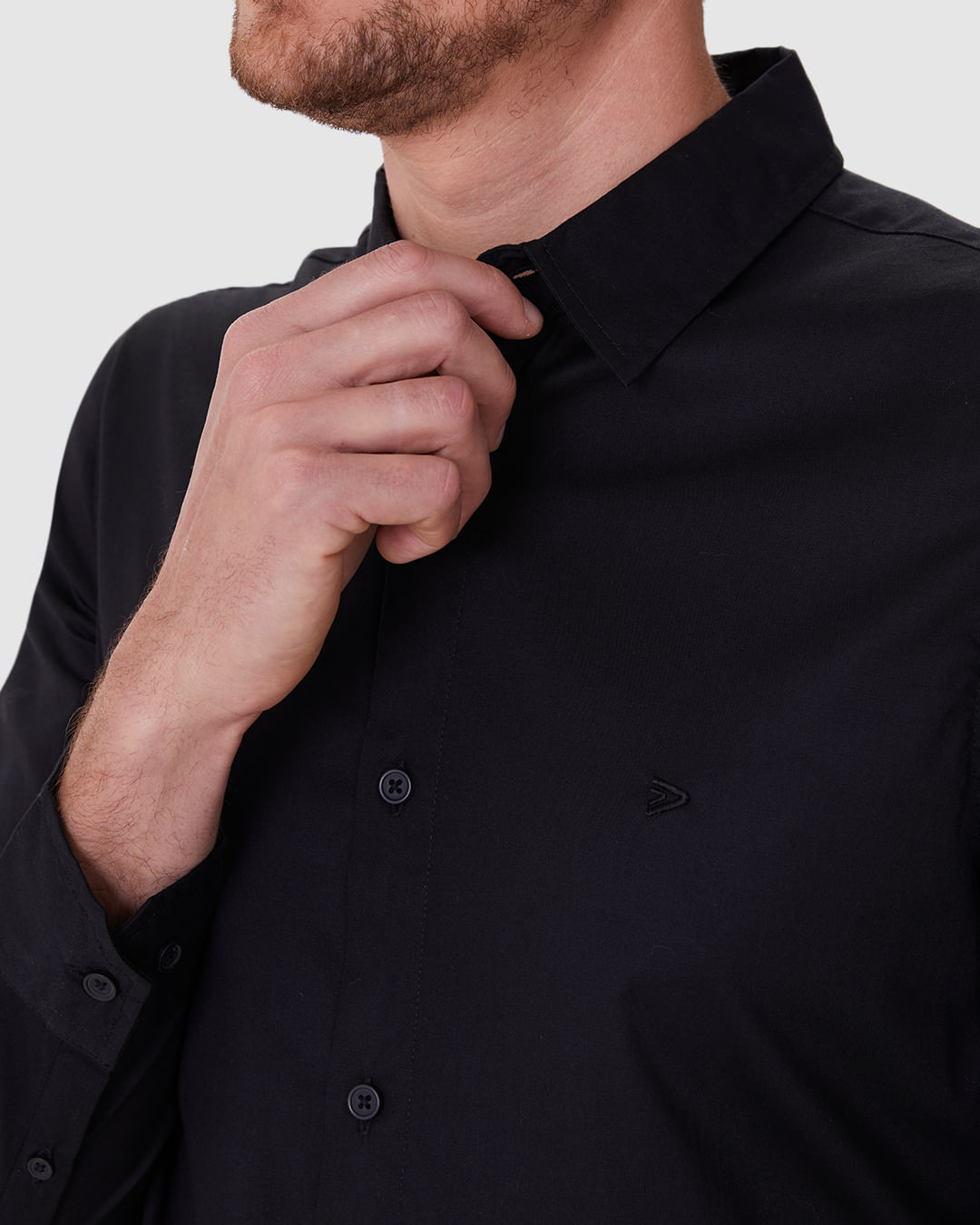 Camisa Masculina Slim Manga Longa Em Tricoline Stretch - Imagem 13