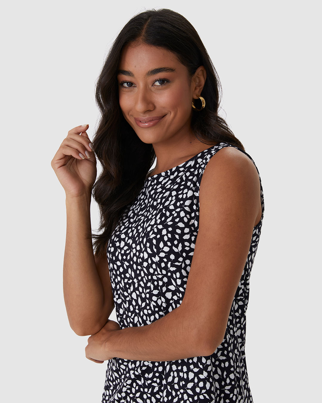 Vestido Feminino Regata Estampado Em Algodão - Imagem 3