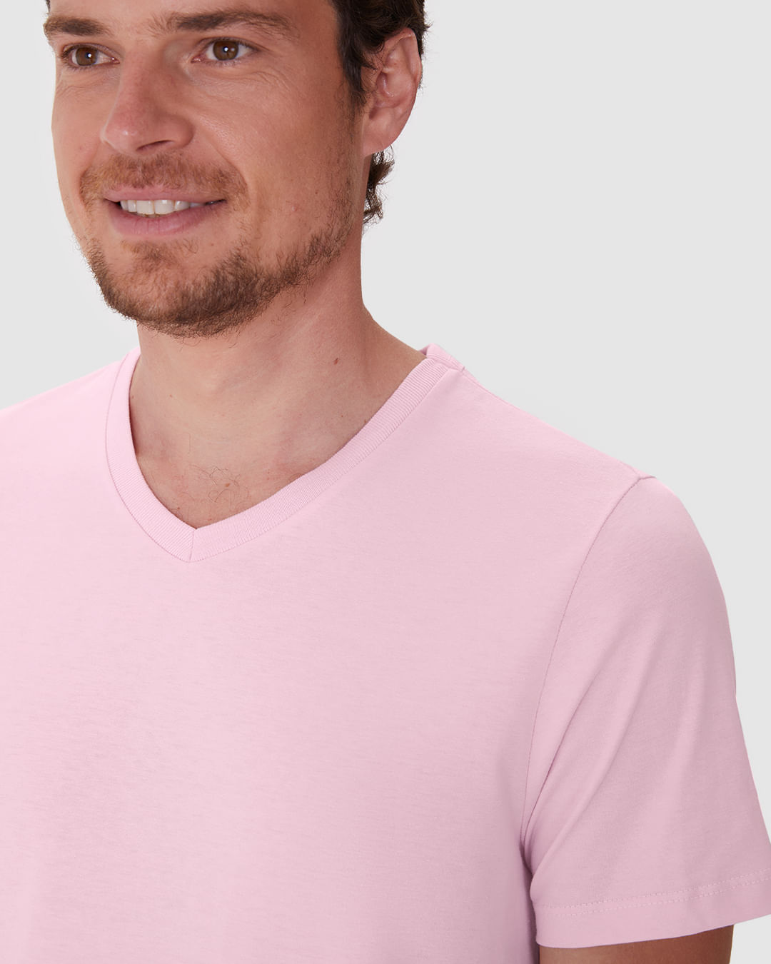 Camiseta Básica Masculina Gola V Em Algodão - Imagem 23