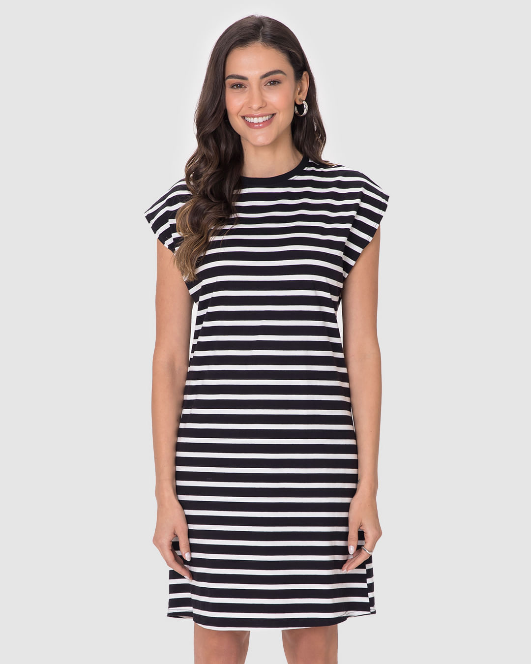 Vestido Feminino Muscle Tee Em Malha Listrada - Imagem 19