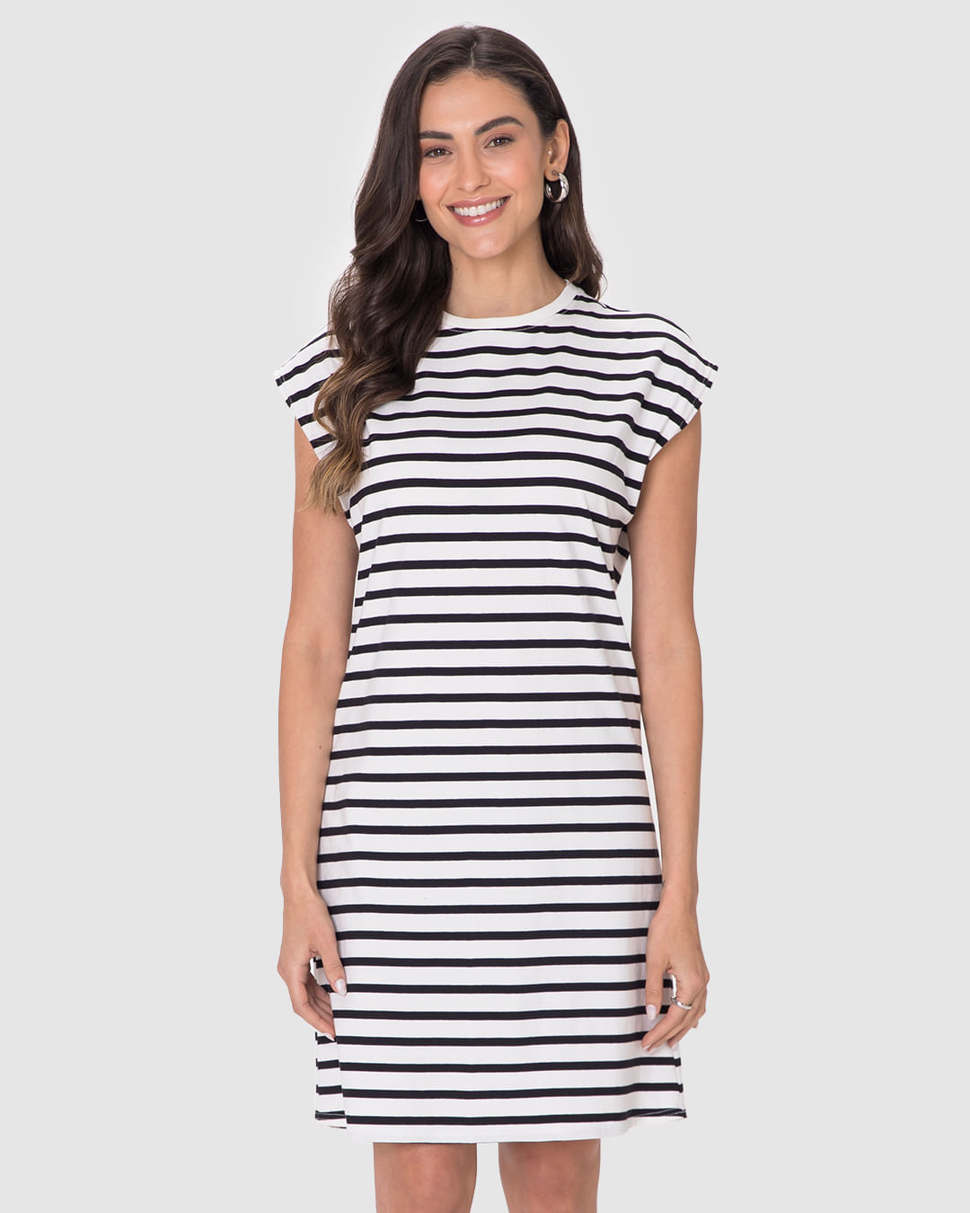 Vestido Feminino Muscle Tee Em Malha Listrada - Imagem 9