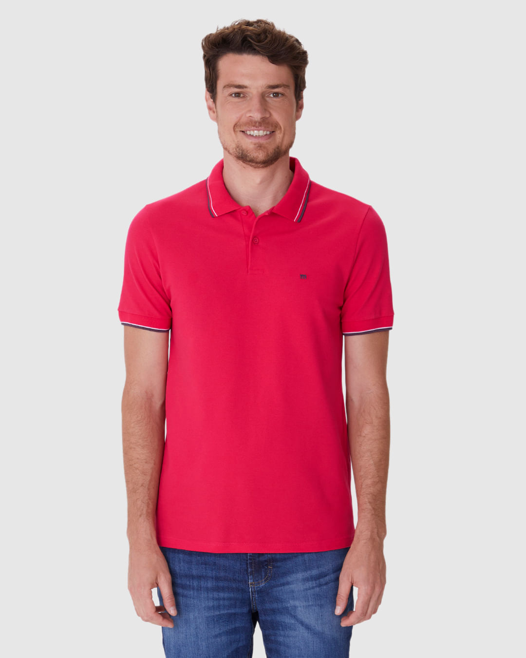 Camisa Polo Básica Masculina Slim Bordado Frontal Em Piquet Premium - Imagem 24