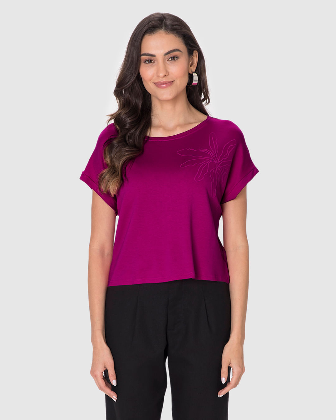 Blusa Ampla Feminina Estampa Puff Em Moletinho De Viscose - Imagem 14
