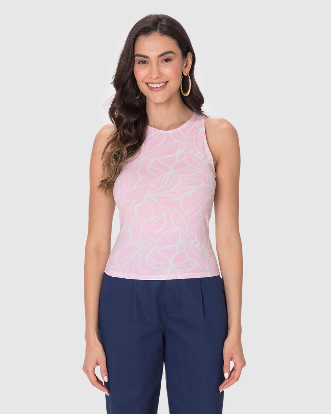 Regata Justa Feminina Estampada Em Algodão - Imagem 14