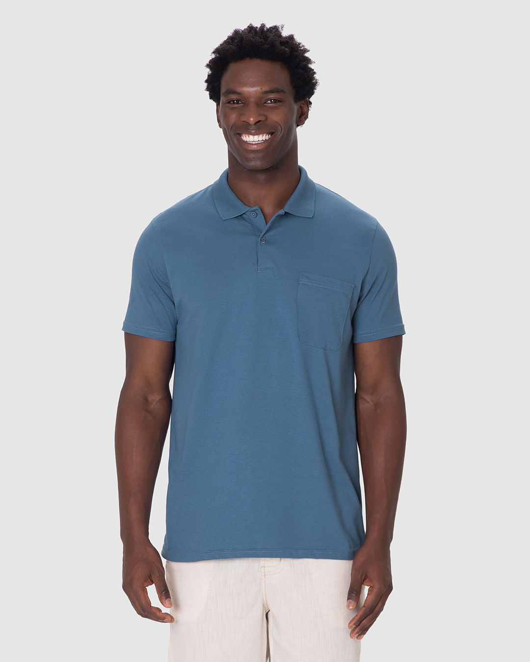 Camisa Polo Básica Masculina Gola Esporte Em Algodão - Imagem 19