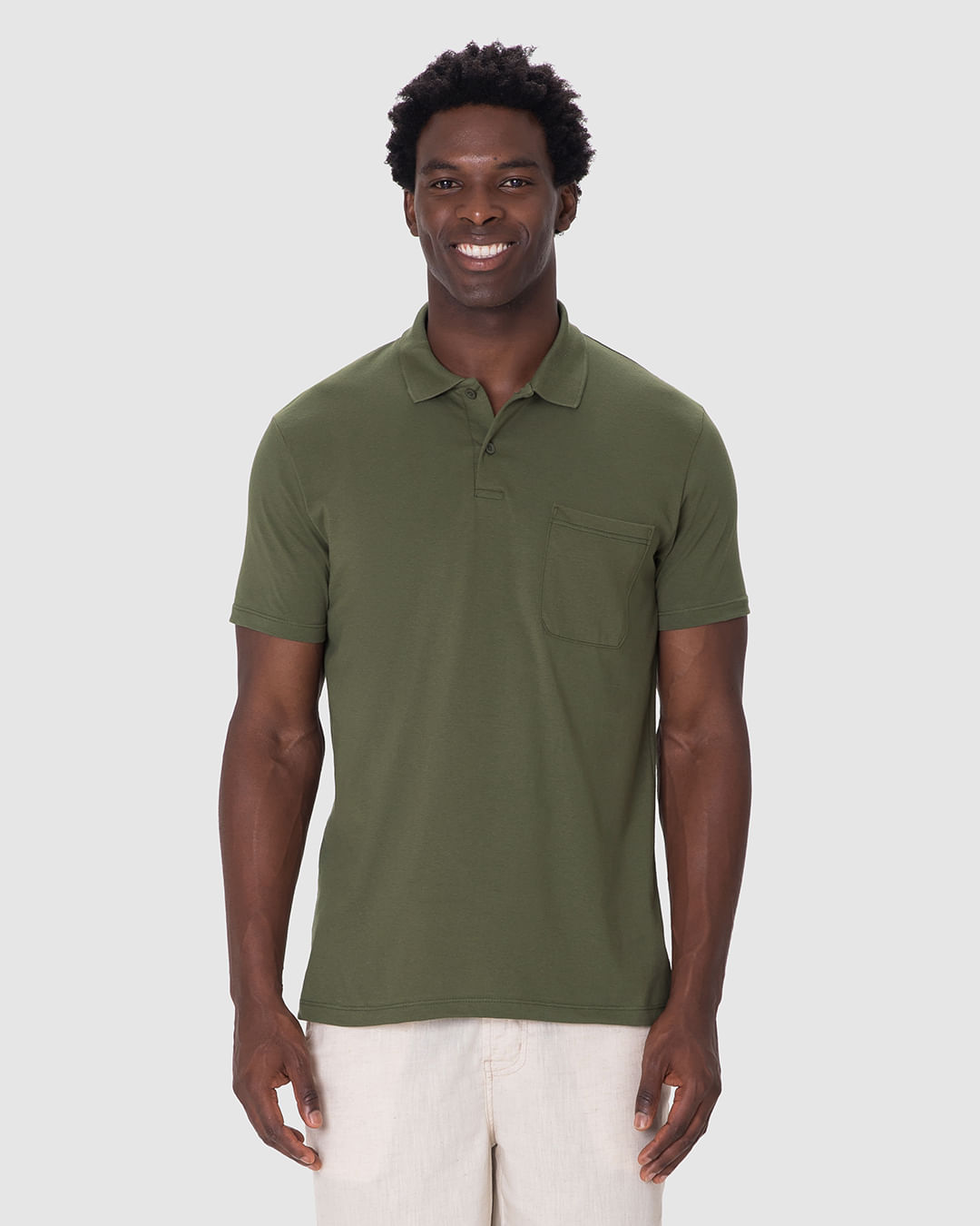 Camisa Polo Básica Masculina Gola Esporte Em Algodão - Imagem 4