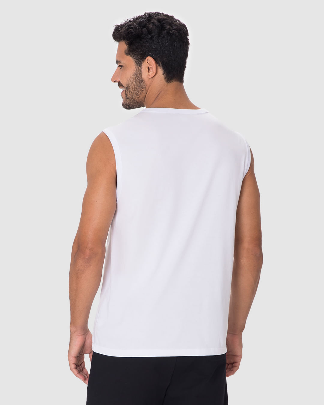 Regata Básica Masculina Machão Decote Redondo Em Algodão - Imagem 5