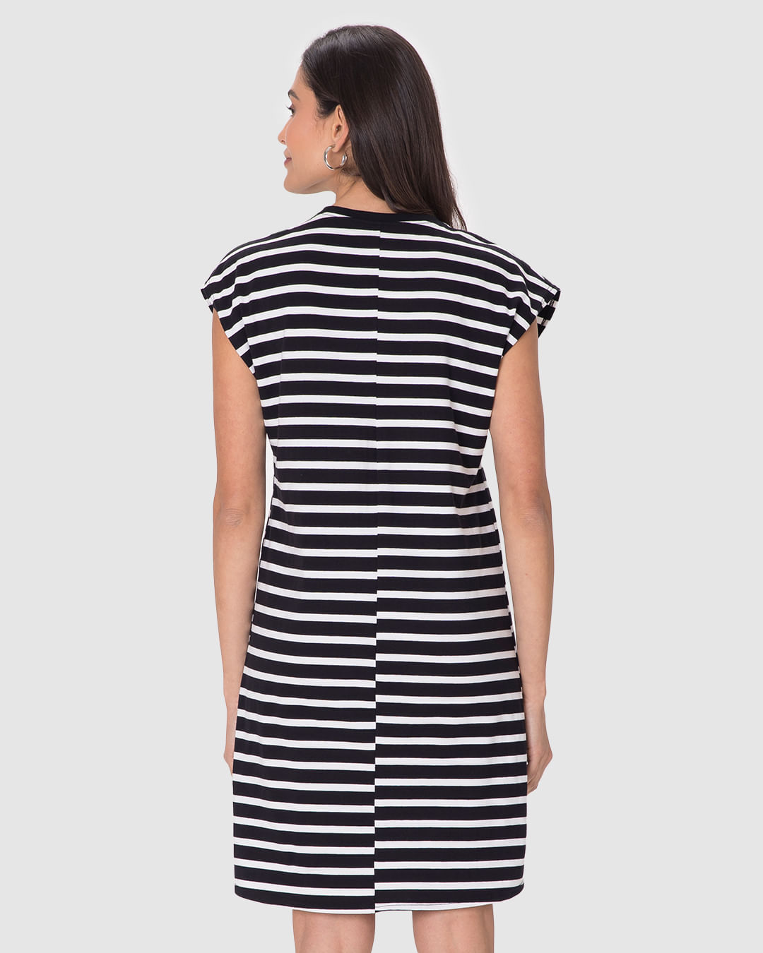 Vestido Feminino Muscle Tee Em Malha Listrada - Imagem 10