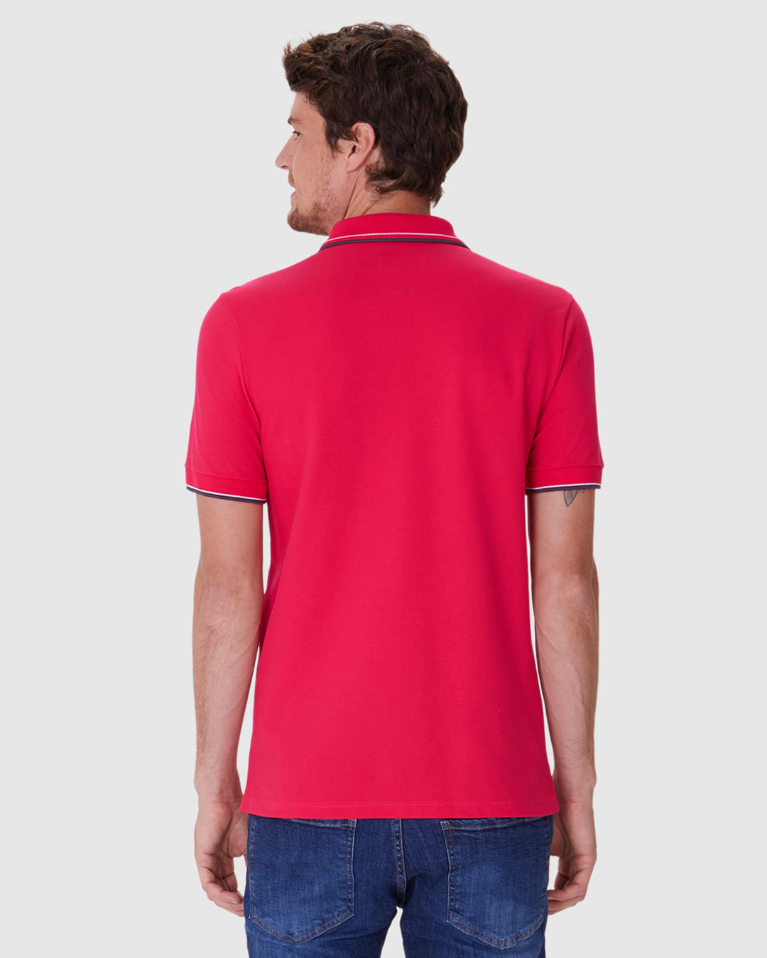 Camisa Polo Básica Masculina Slim Bordado Frontal Em Piquet Premium - Imagem 10