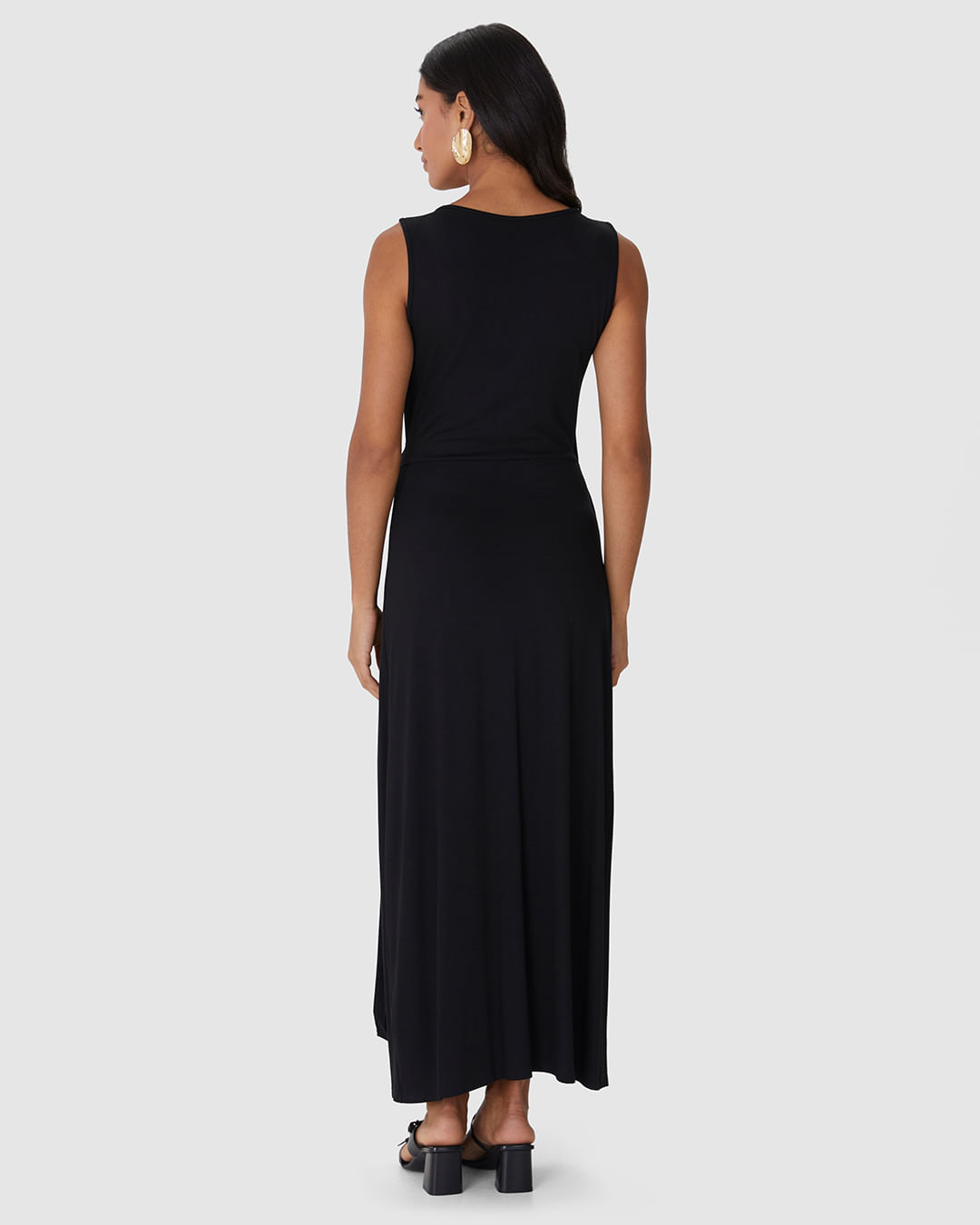 Vestido Midi Feminino Transpassado Detalhe Com Argola Em Viscose Stretch - Imagem 20