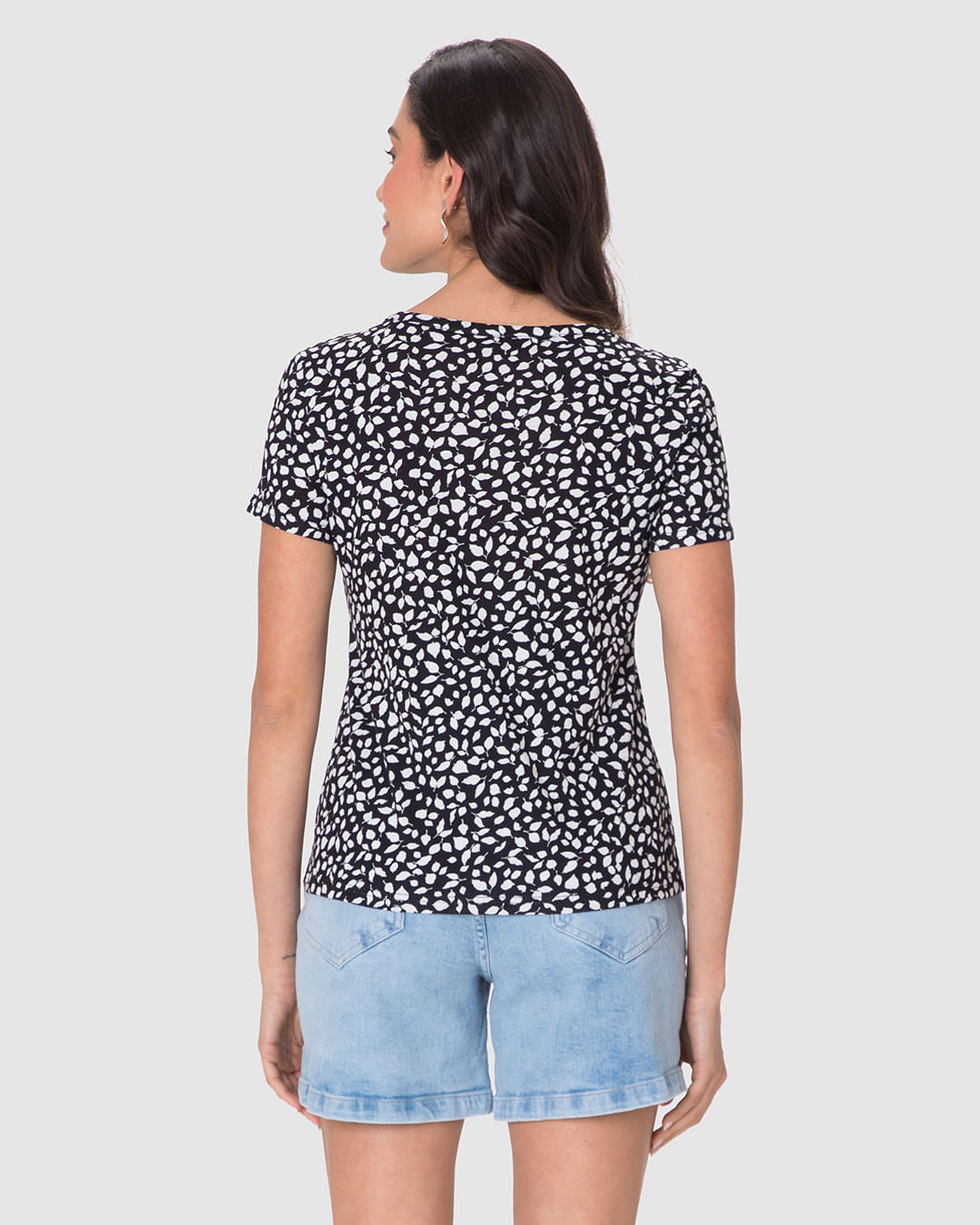 Blusa Feminina Decote Redondo Estampada Em Algodão - Imagem 20