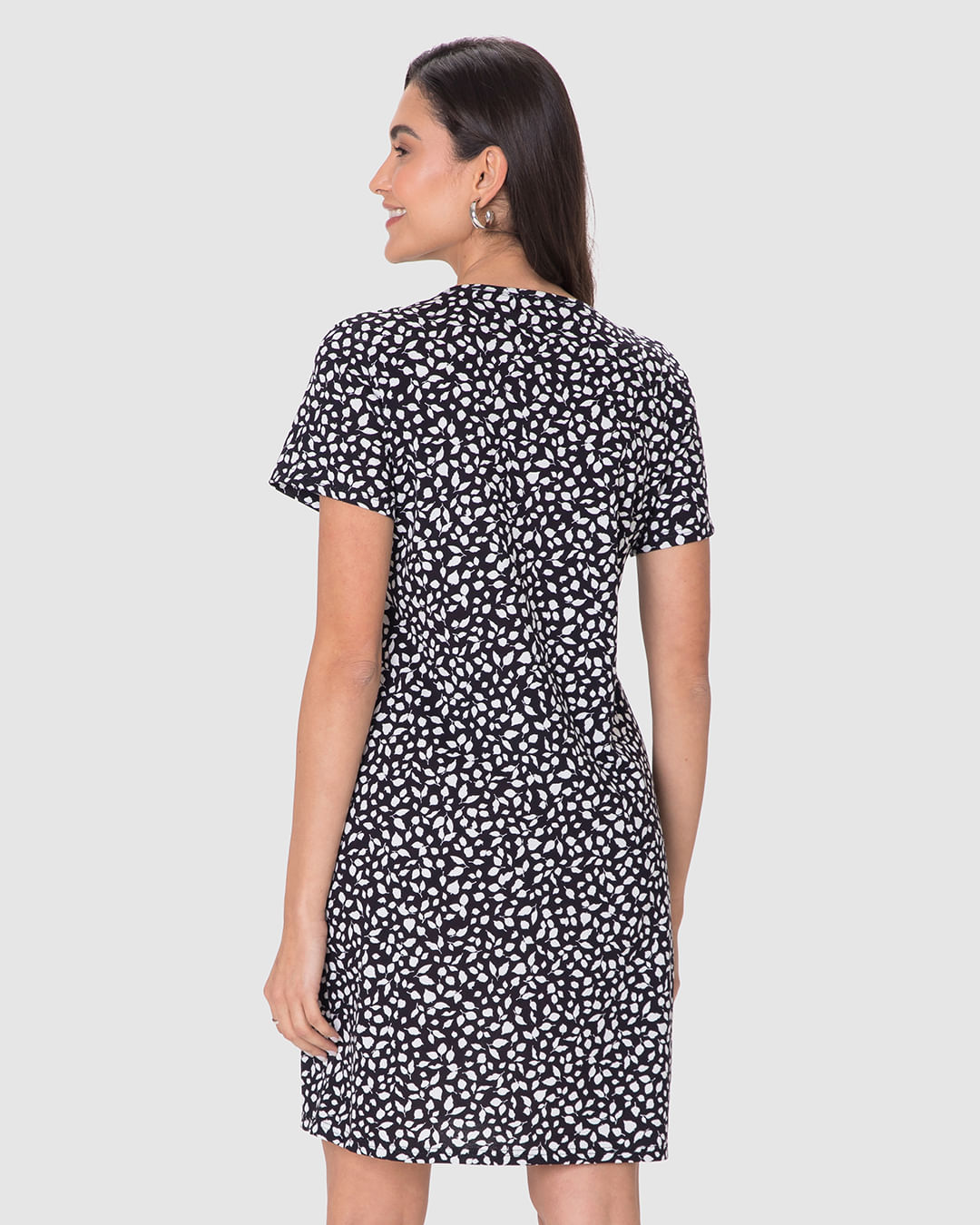 Vestido Feminino Estampado Com Decote Redondo Em Algodão - Imagem 15