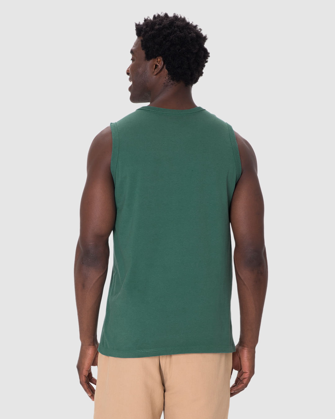 Regata Básica Masculina Cava Ajustada Em Algodão - Imagem 25