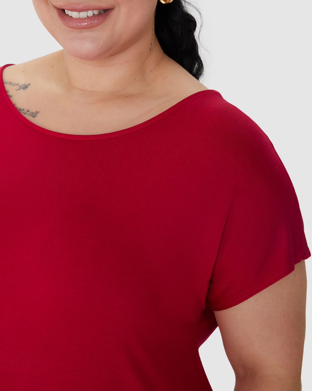 Vestido Feminino Plus Size Reto Em Viscose Stretch - Imagem 3
