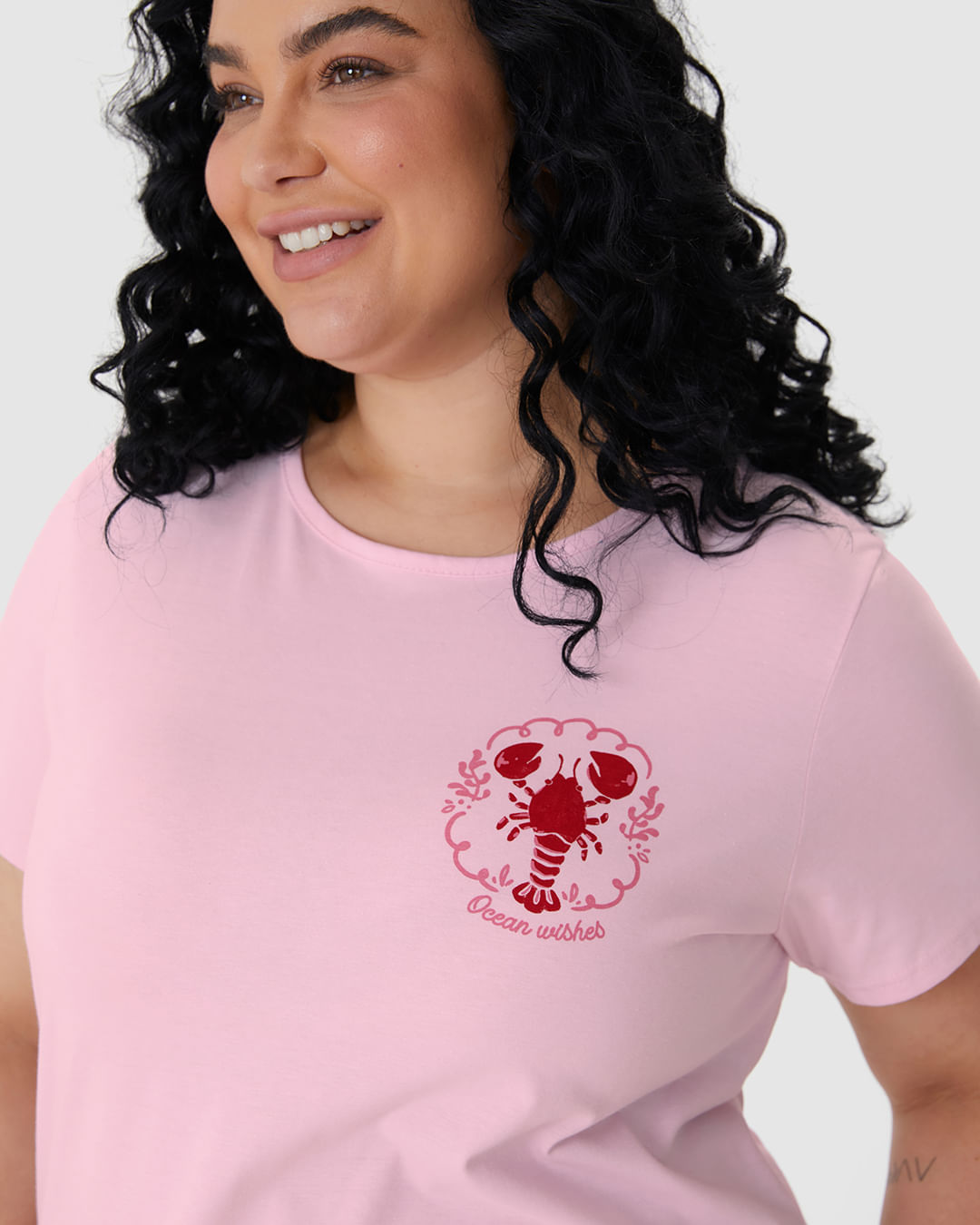 Pijama Curto Feminino Plus Size Ocean Wishes Em Algodão - Imagem 3