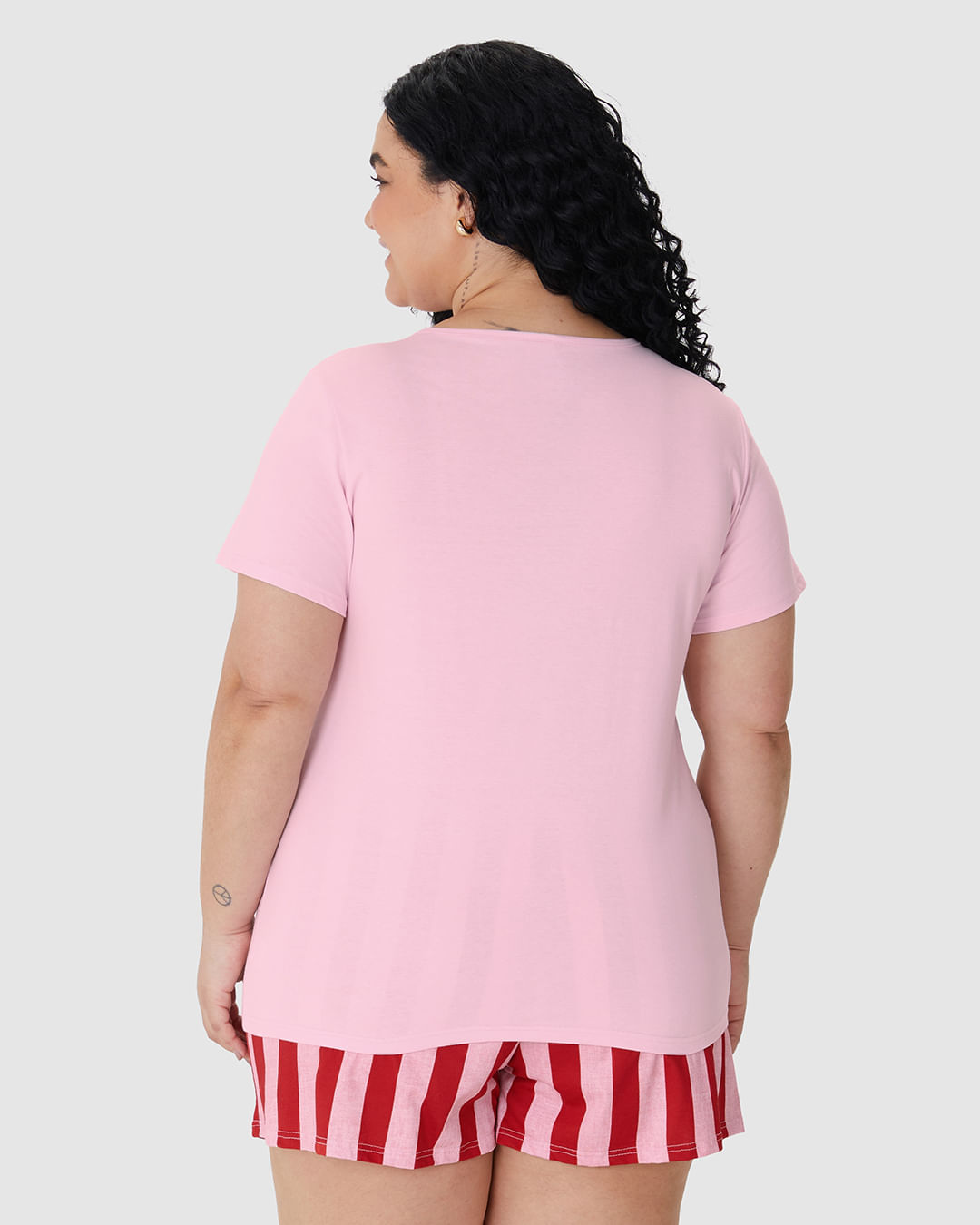 Pijama Curto Feminino Plus Size Ocean Wishes Em Algodão - Imagem 5