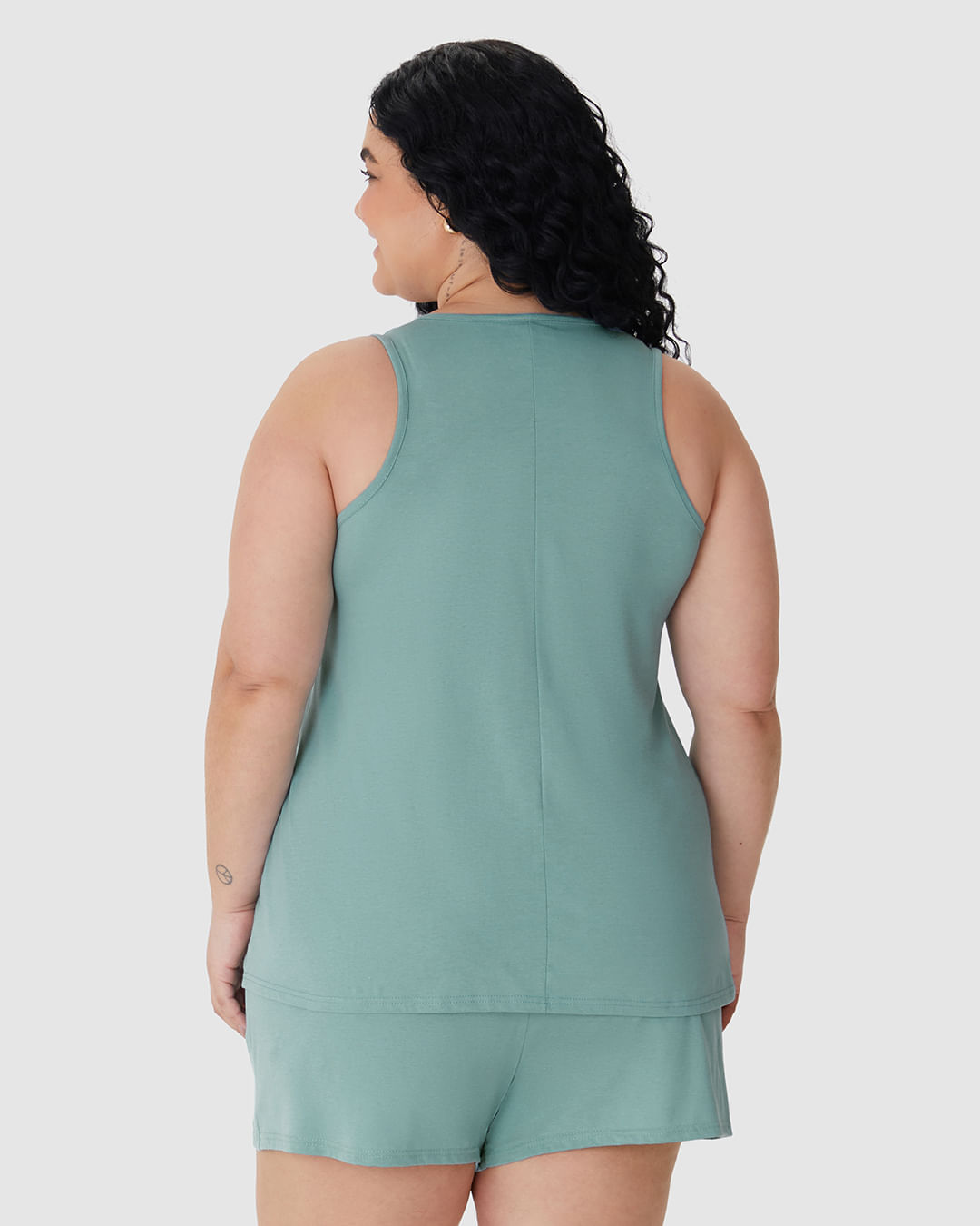 Pijama Curto Feminino Plus Size Softs Days Warm Hearts Em Algodão - Imagem 5
