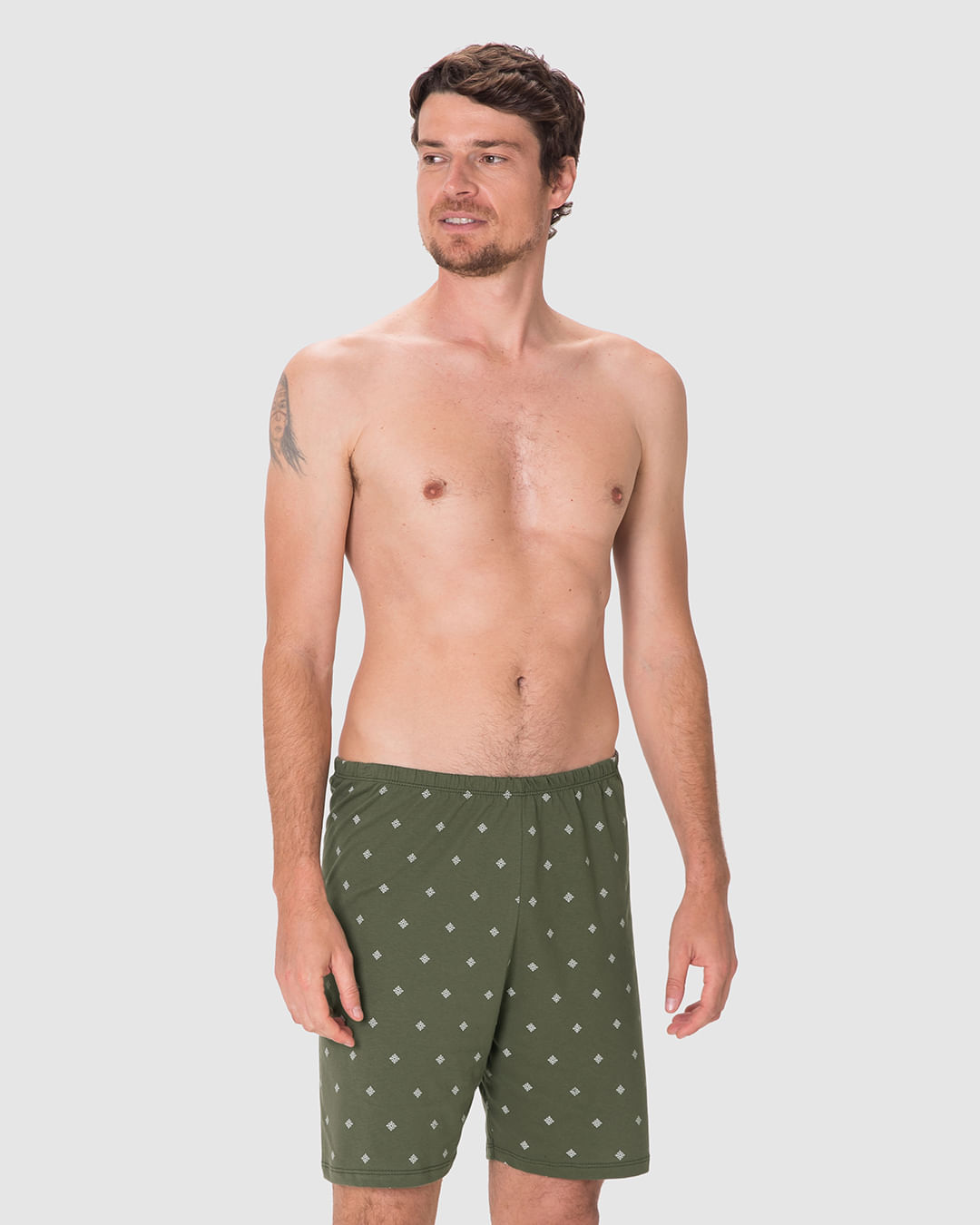 Shorts Masculino De Pijama Estampado Em Algodão