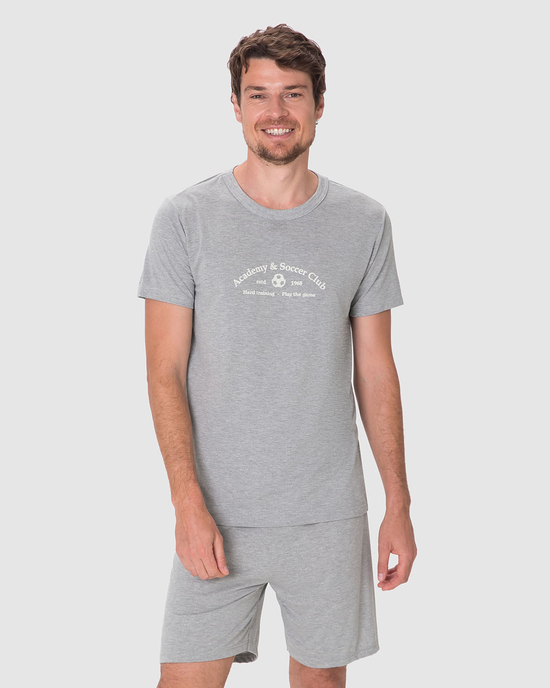 Pijama Curto Masculino Academy & Soccer Club Em Viscose Stretch - Imagem 6