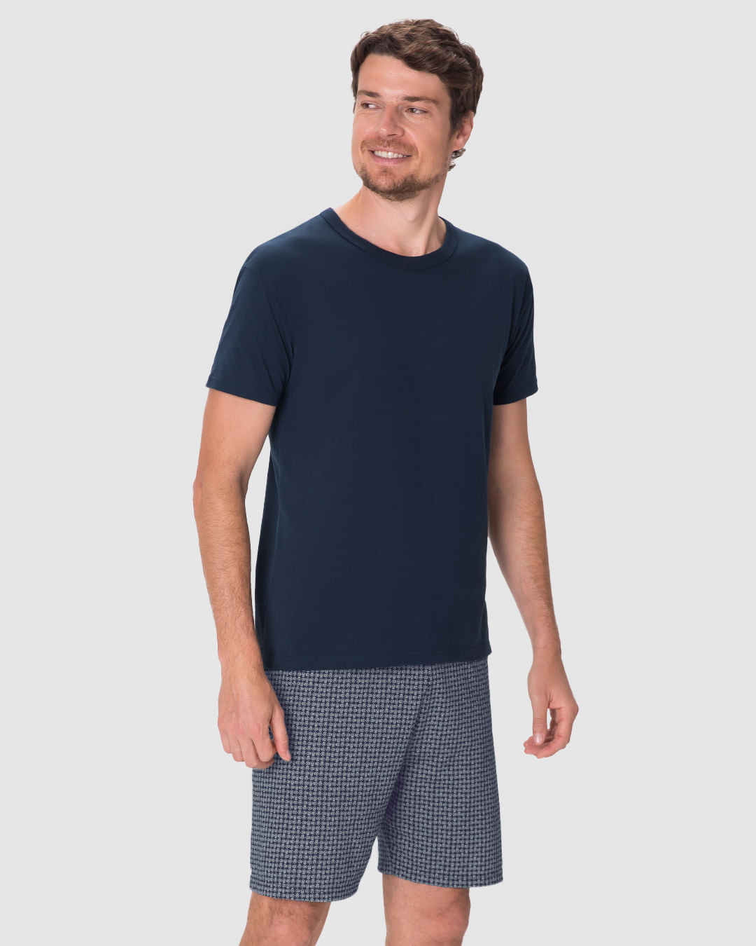 Pijama Curto Masculino Shorts Estampa Digital Em Algodão - Imagem 6