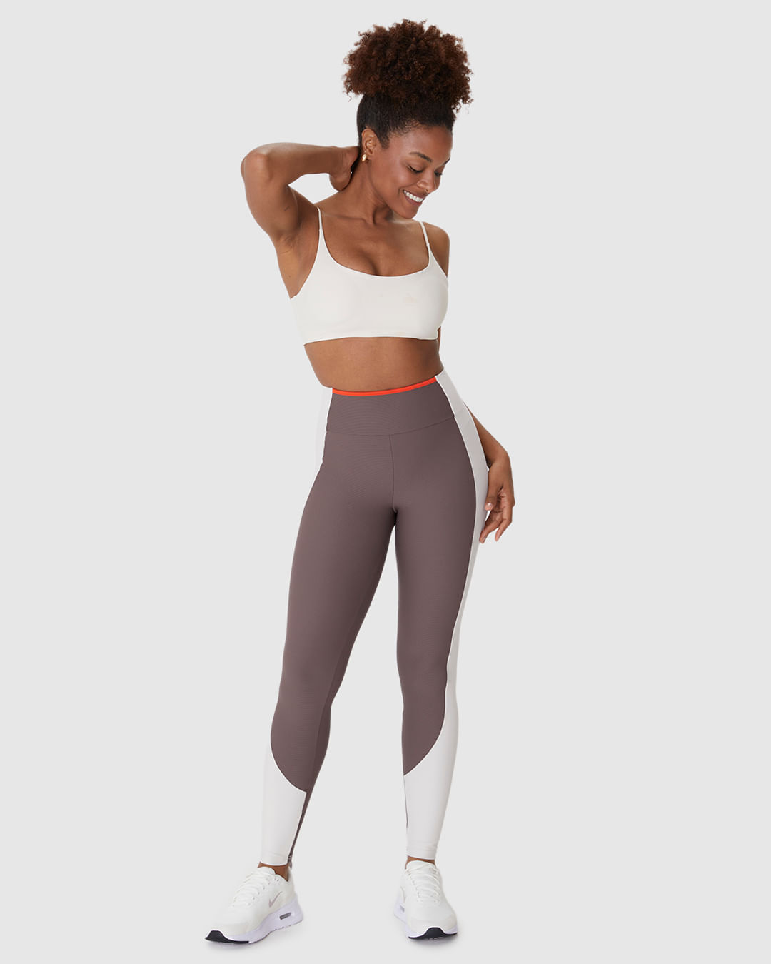 Calça Legging Esportiva Bicolor Em Malha Canelada Malwee Active - Imagem 16