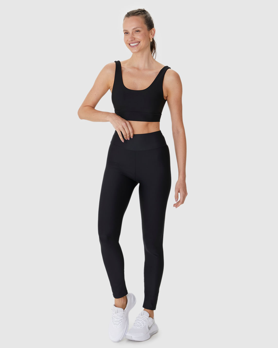 Calça Legging Esportiva Feminina Básica Em Malha Com Proteção UV50+ Malwee Active