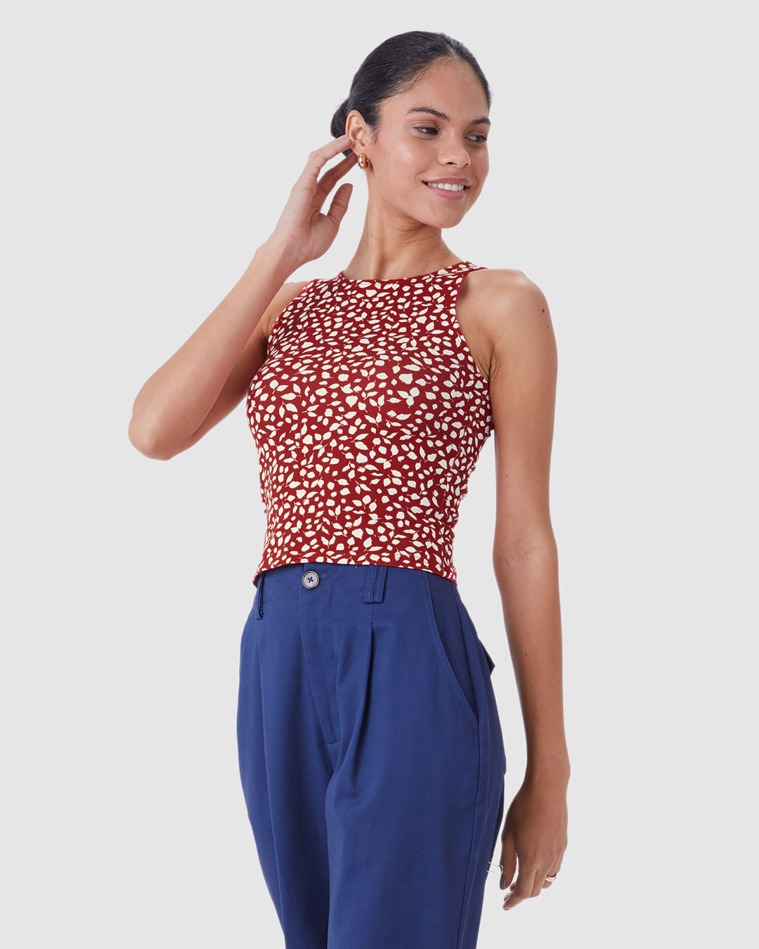 Regata Justa Feminina Estampada Em Algodão - Imagem 11