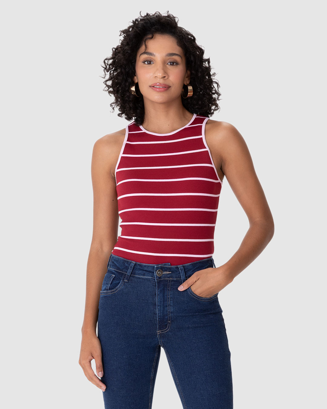 Regata Justa Feminina Listrada Em Ribana - Imagem 16