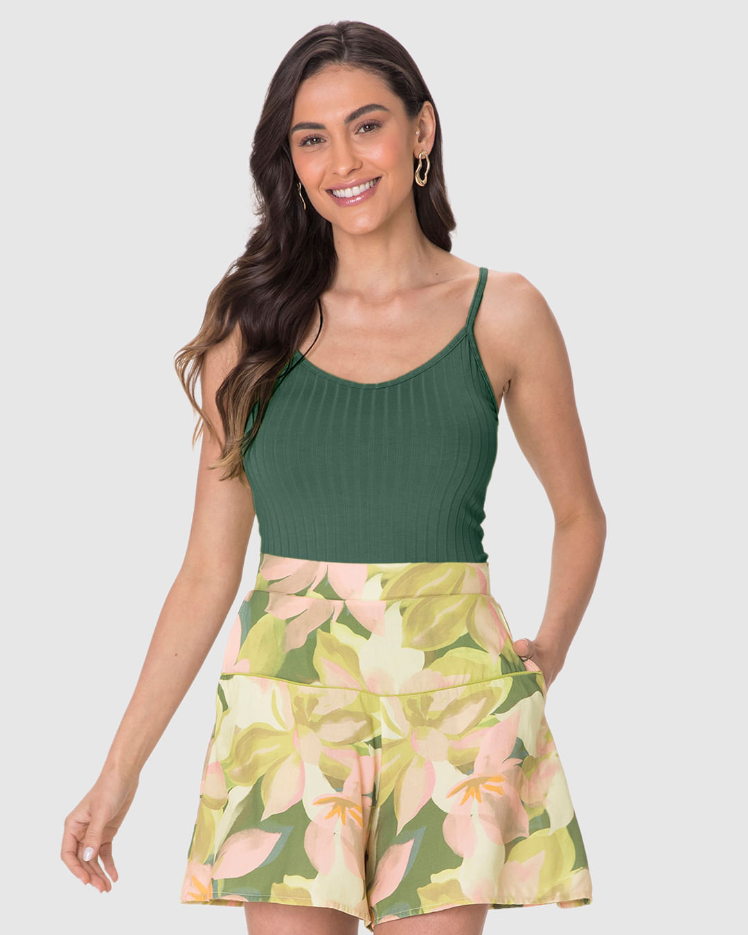 Regata Básica Feminina Alça Fina Em Canelada De Viscose