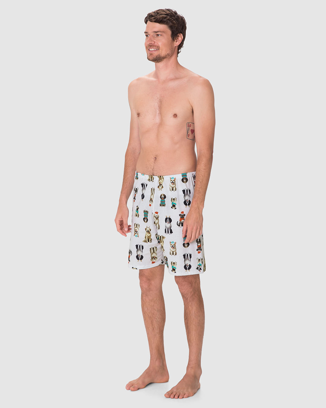 Shorts Masculino De Pijama Estampado Em Algodão - Imagem 22