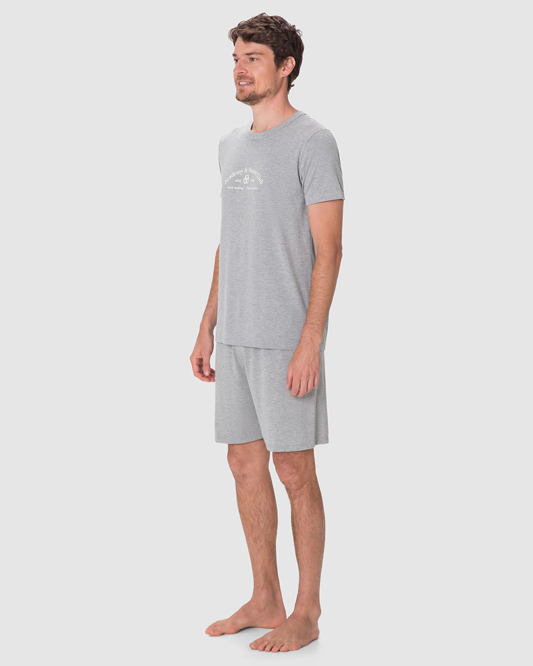 Pijama Curto Masculino Academy & Soccer Club Em Viscose Stretch - Imagem 7