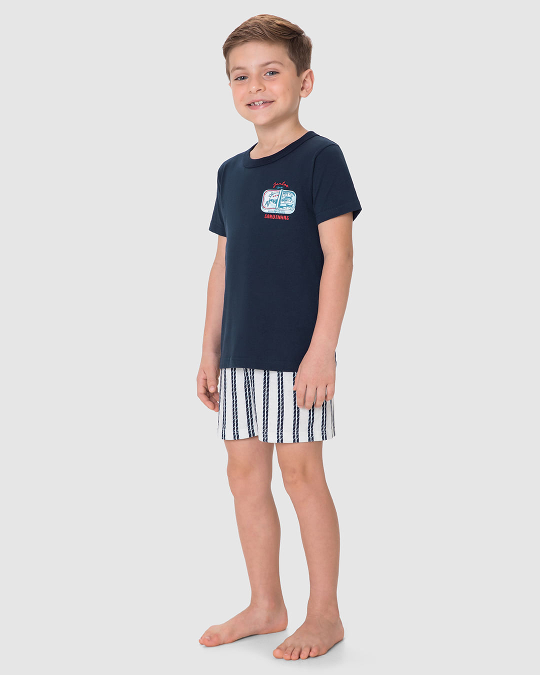 Pijama Infantil Menino Estampa Sardinhas Em Algodão Malwee Kids - Imagem 12