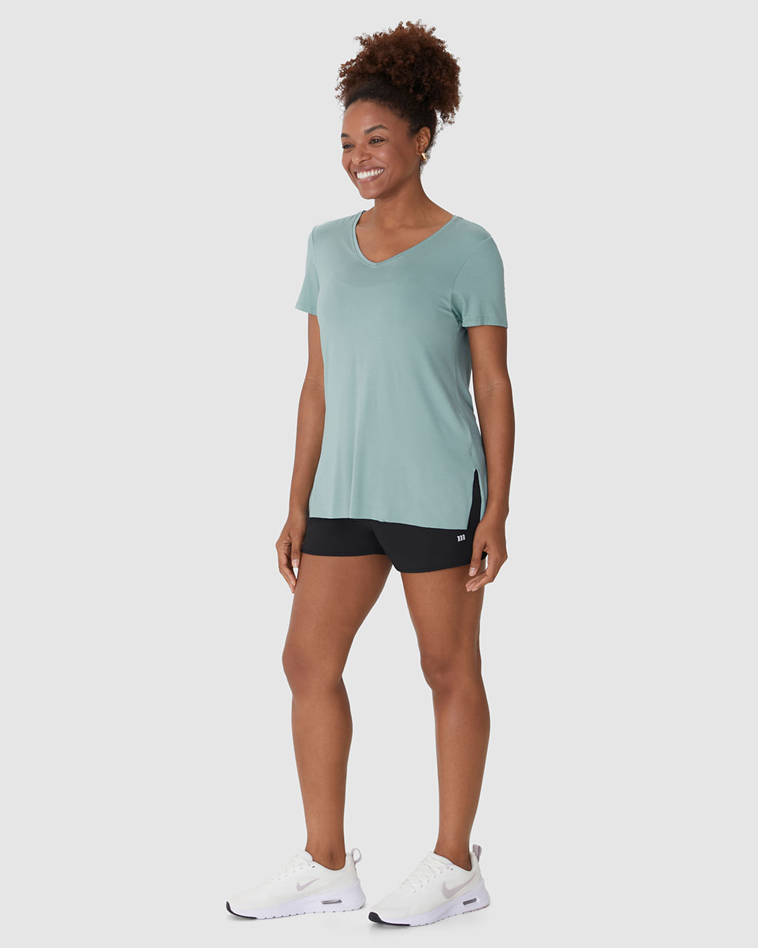 Blusa Esportiva Feminina Reta Fenda Lateral Em Viscose Stretch Malwee Active - Imagem 7