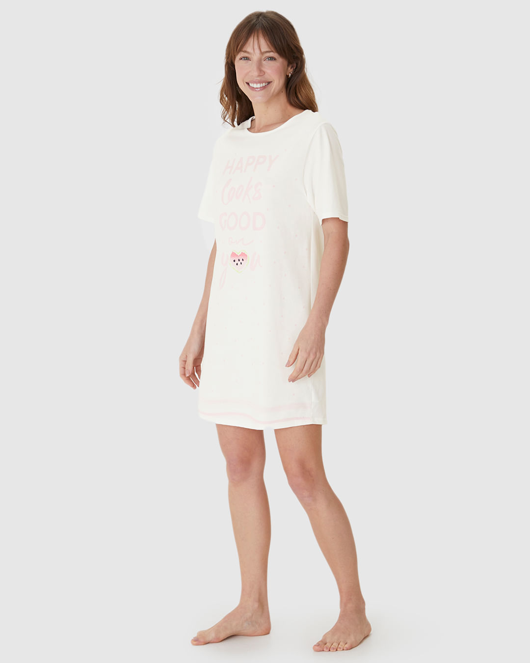 Camisola T-Shirt Feminina Com Estampa Em Algodão - Imagem 12